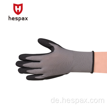 Hespax Comfort Nitril sandy getaucht graue Arbeit Handschuhe